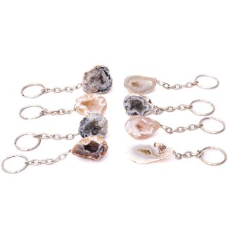 Agate Oco Geode Keychain