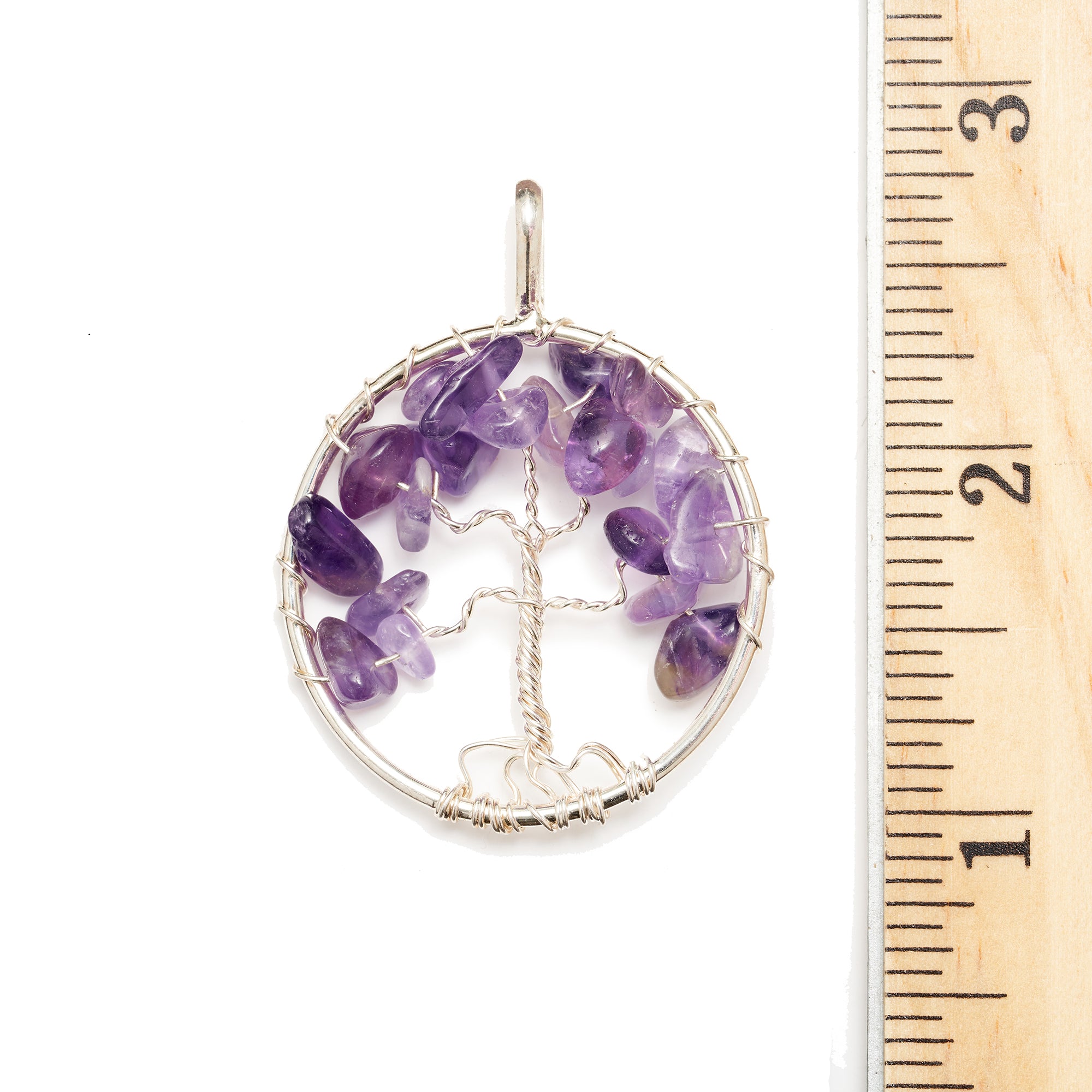 Amethyst Wire-Wrapped Pendant Necklace