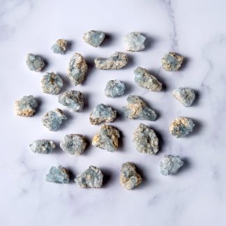 Madagascar Celestite Crystal Druzy Sky Blue Geode Mineral 1 pc. (Various Sizes)