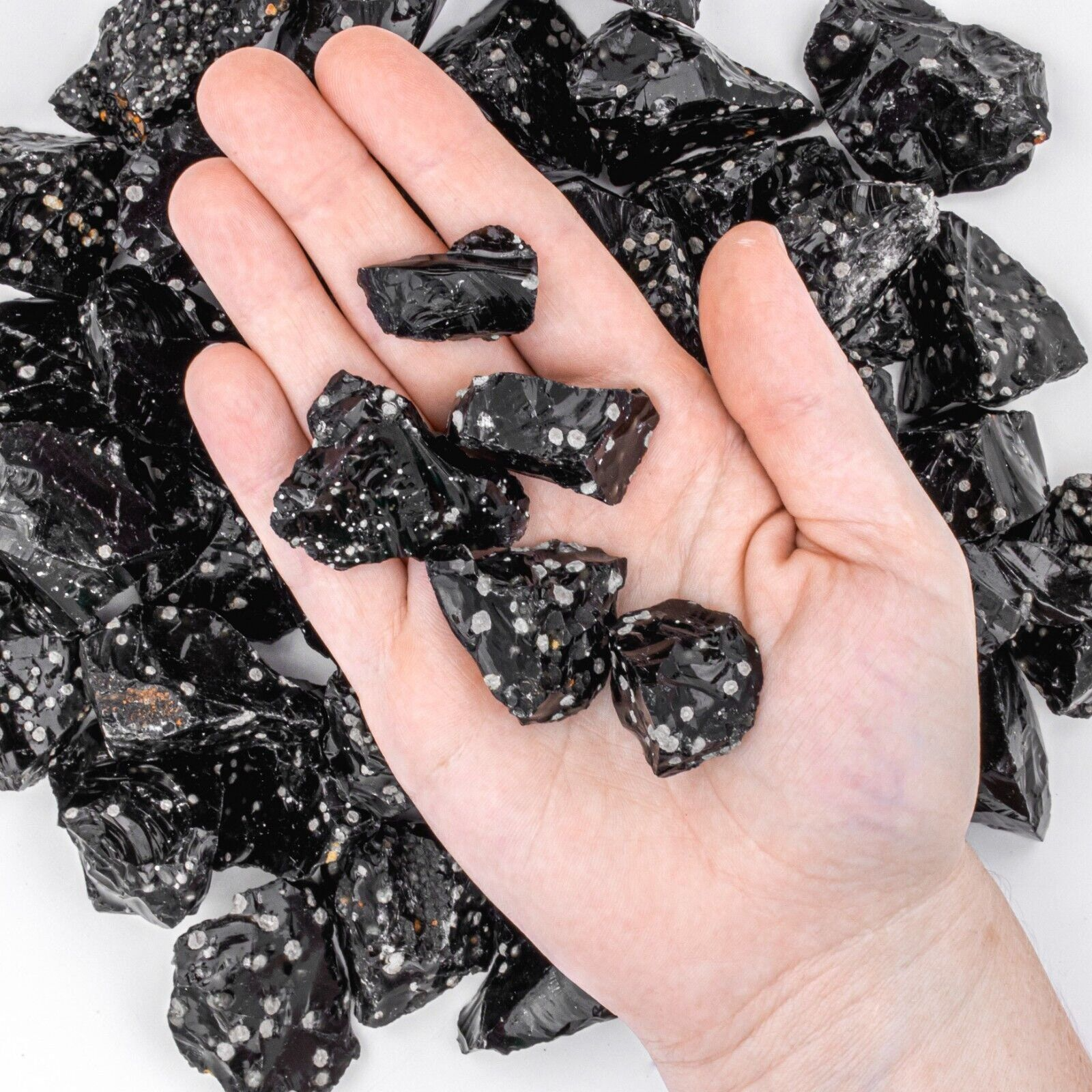 Medium Rough/Raw Snowflake Obsidian