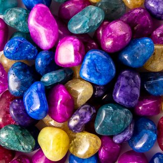 Medium Tumbled Dyed Crackle Quartz Mix