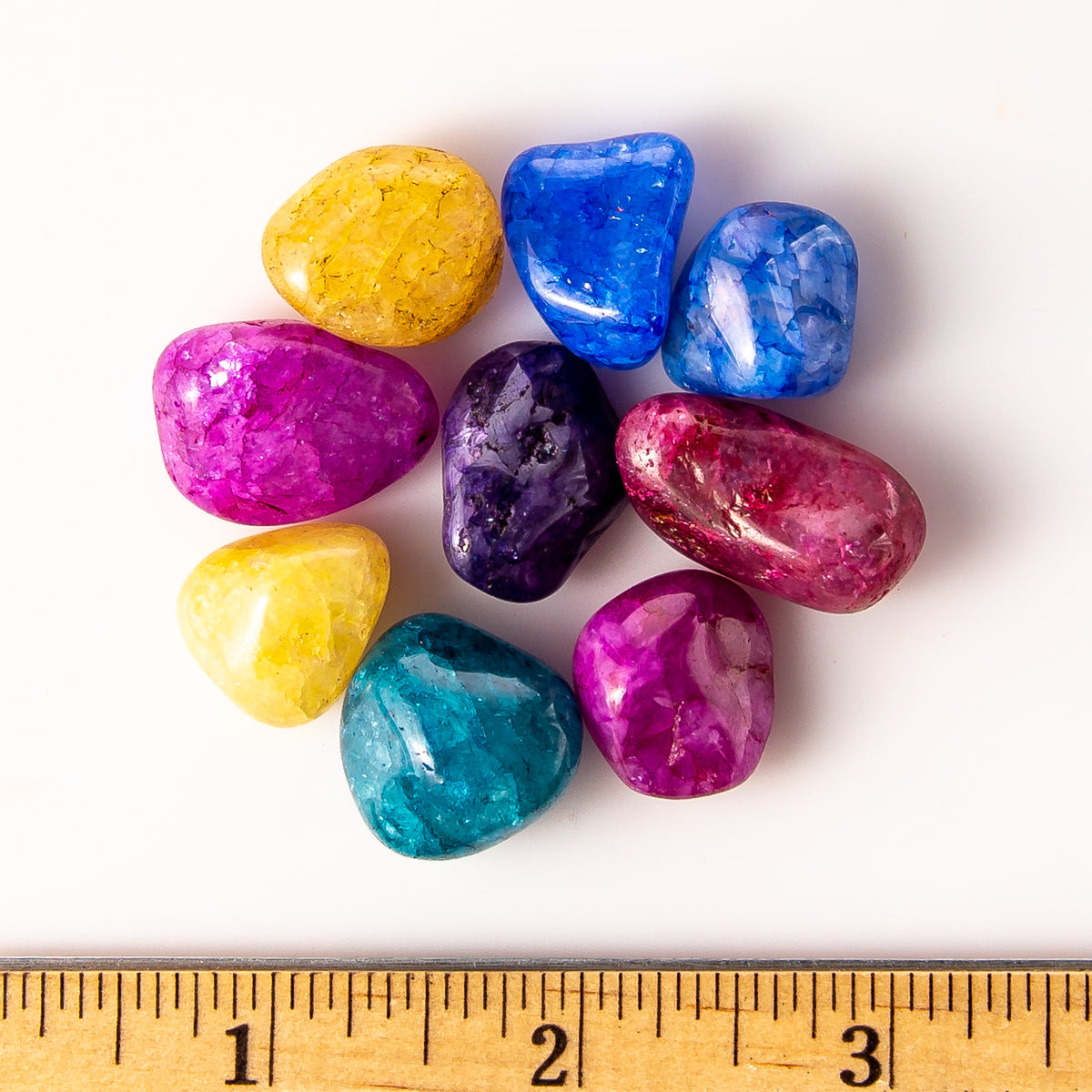 Medium Tumbled Dyed Crackle Quartz Mix