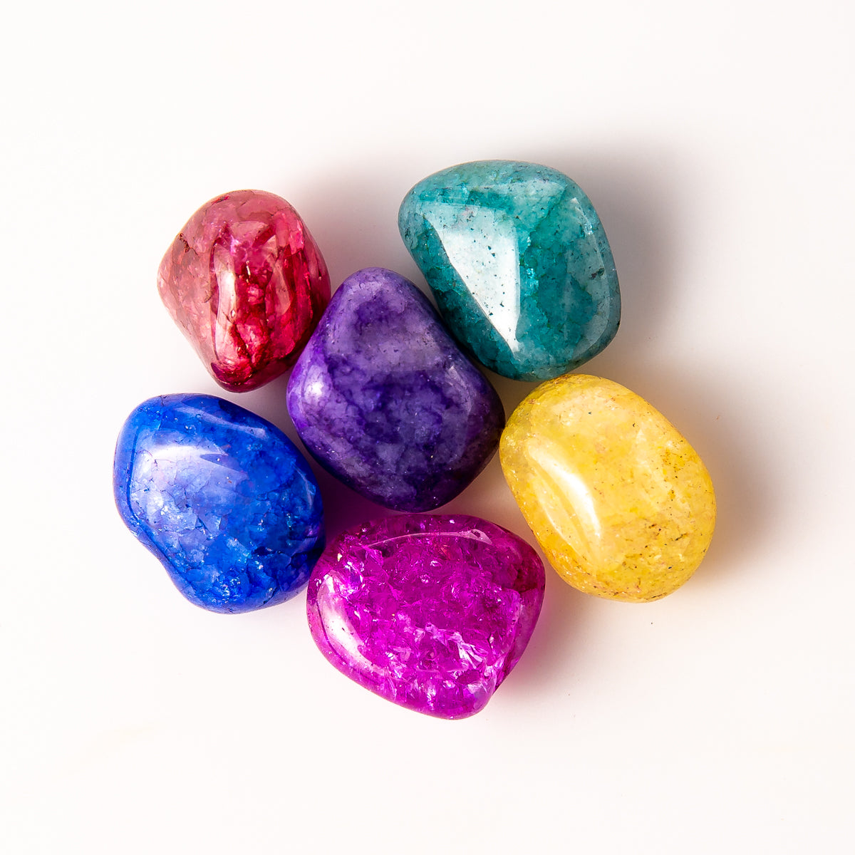 Medium Tumbled Dyed Crackle Quartz Mix