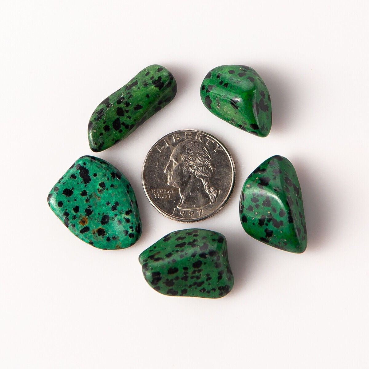 Medium Tumbled Green Dalmatian Jasper