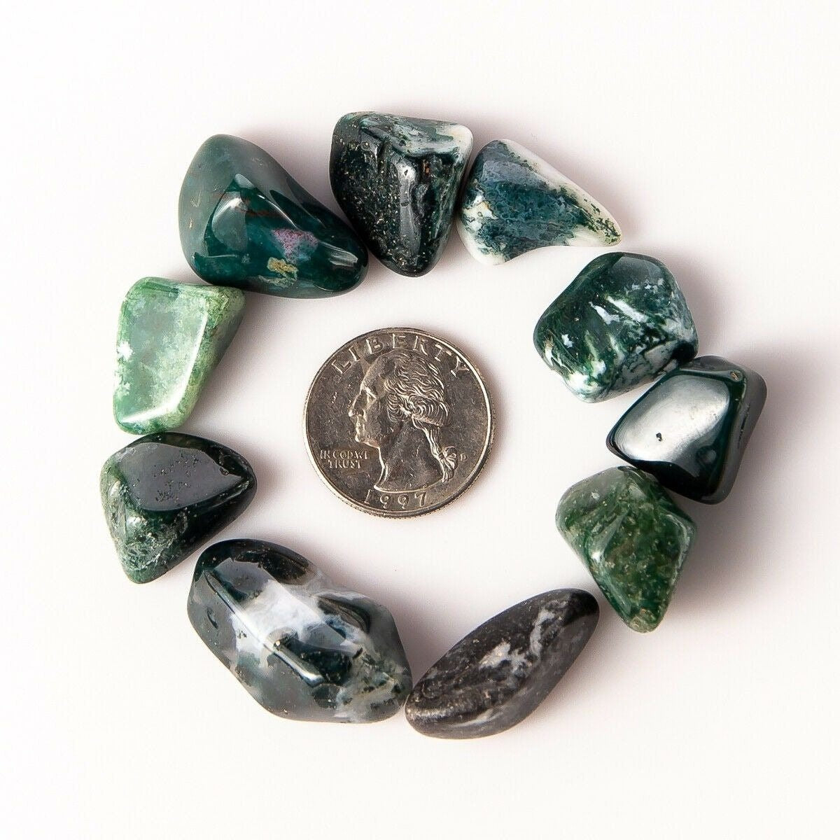 Medium Tumbled Moss Agate
