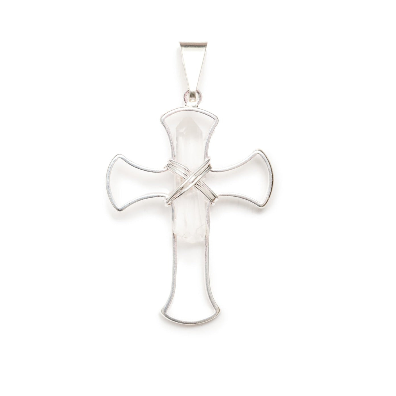 Quartz Point Cross Necklace