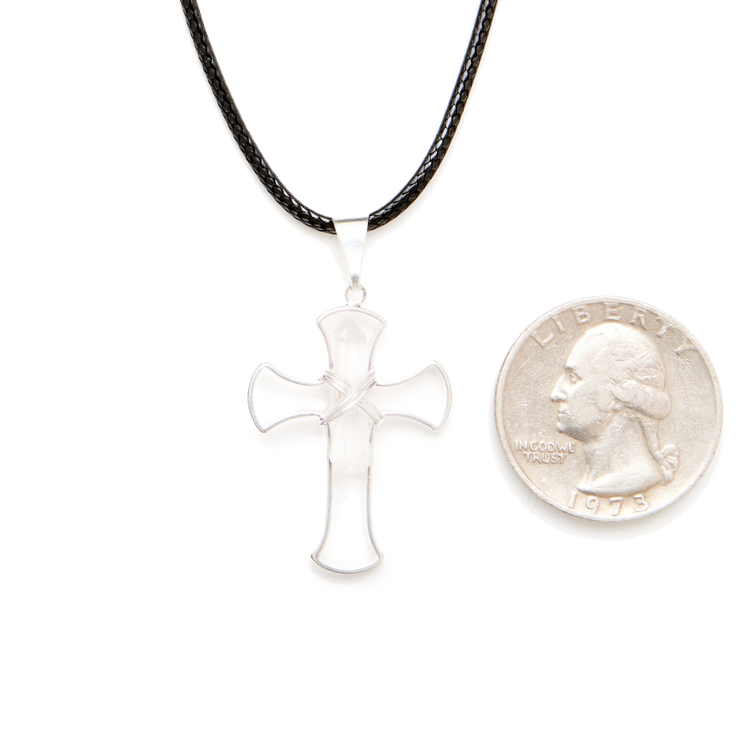 Quartz Point Cross Necklace