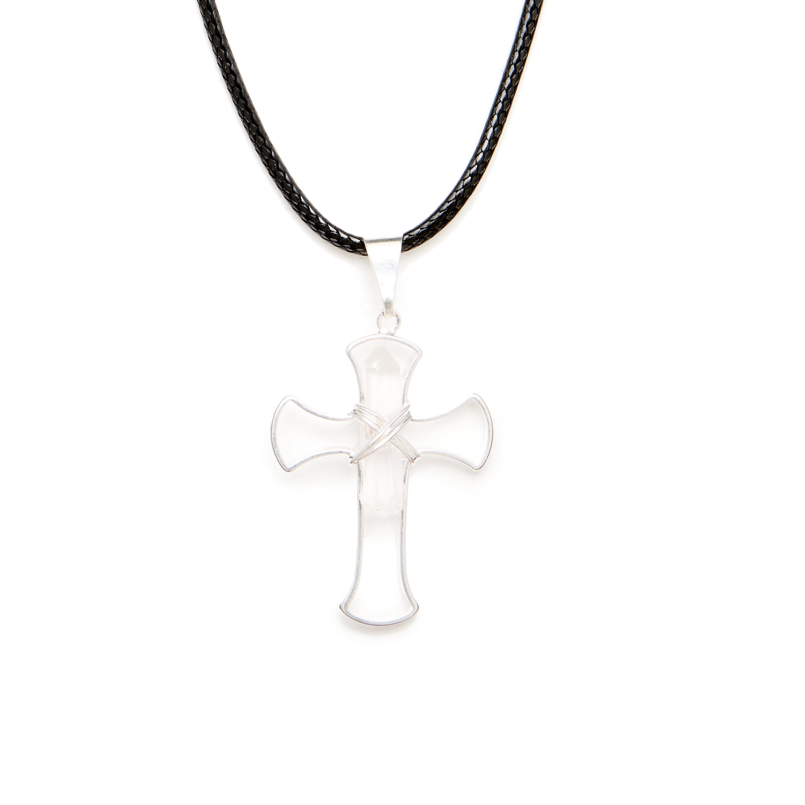 Quartz Point Cross Necklace