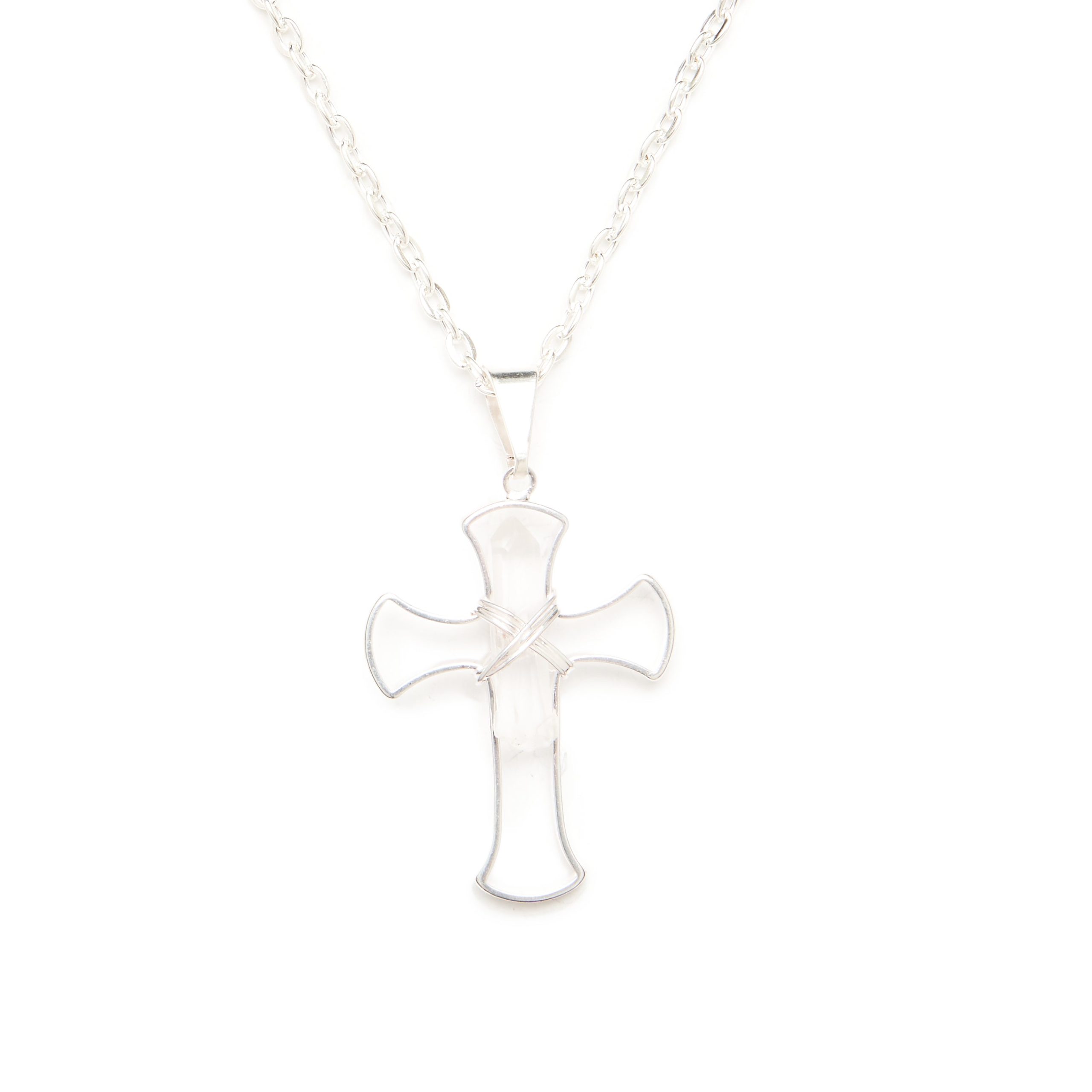 Quartz Point Cross Necklace