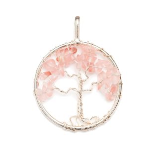 Rose Quartz Wire-Wrapped Pendant Necklace