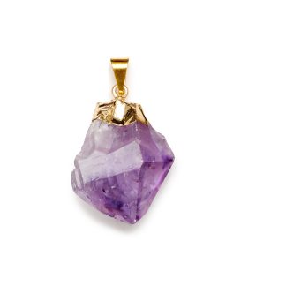 Rough/Raw Amethyst Point Necklace Pendant & Chain