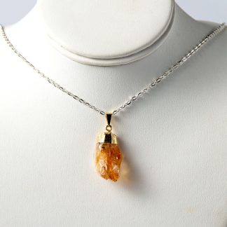 Rough/Raw Citrine Point Necklace Pendant & Chain